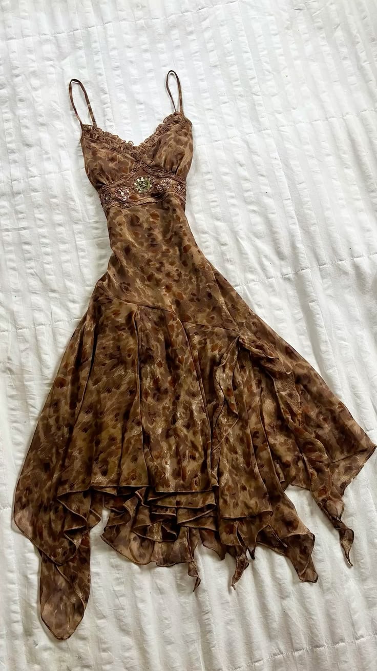 Y2K Leopard Print Heart Chest Maxi Dress