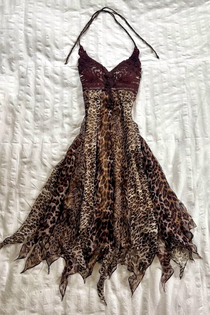 Y2K Leopard Print Maxi Dress