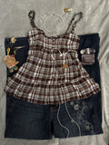 Baby Doll Dark Wash & Mid Rise Baggy Jeans
